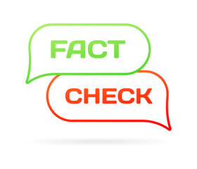Fact and check bubbles. Outline, color, fact speech bubble, check bubble, fact and check. Vector icon