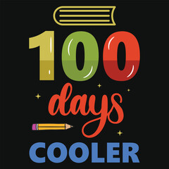 100 days elementary school teachings typographic vector tshirt design