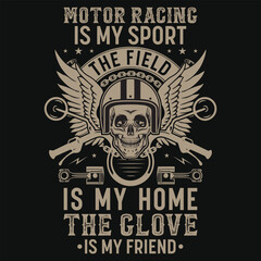 Fototapeta premium Best motorcycle racing typography vintage graphics tshirt design