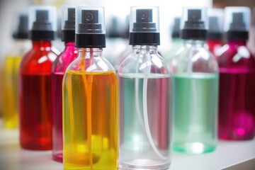 zoomed shot of quality assurance tags on body mist containers