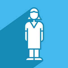 woman icon, linear, vector illustration