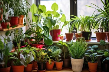 an array of potted indoor plants