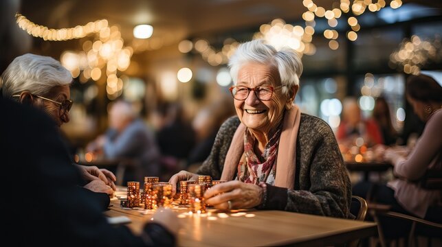 Personnes homme et femme s&eacute;nior qui rigole ensemble