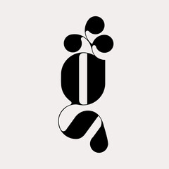 Letter g logo alphabet initial. Lowercase lettering sign. Decorative style typeface icon for boutique brand identity. Elegant calligraphy, beauty, deco design luxury wedding font monogram.