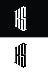 KS initial  monogram letter logo