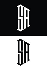SA  initial  monogram letter logo