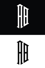 AB initial  monogram letter logo