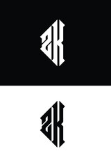 ZK initial  monogram letter logo