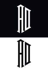 AD initial  monogram letter logo