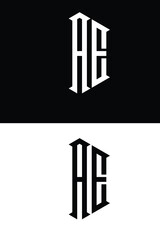AE initial  monogram letter logo
