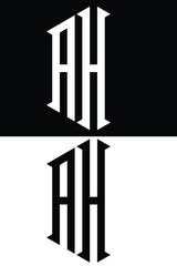 AH initial  monogram letter logo