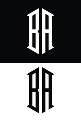 BA initial  monogram letter logo - obrazy, fototapety, plakaty