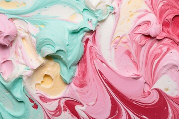 macro texture swirl of colorful ice cream - obrazy, fototapety, plakaty