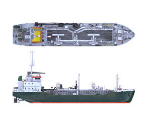 Hopper dredger. Isolated on white. 3d-rendering © La Nataly