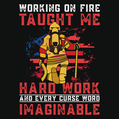 Best firefighter typography graphics tshirt design