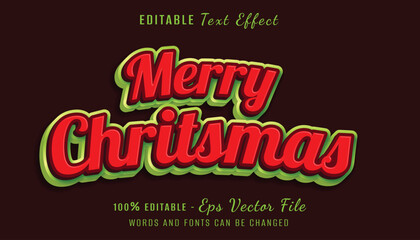 merry christmas 3d text effect design
