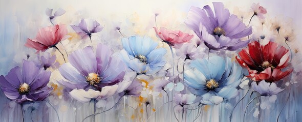 watercolor flowers of spring and summer