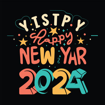 Happy New Year typography t-shirt design 