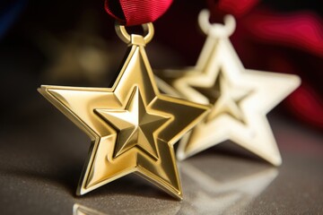 close-up of pin style community service awards