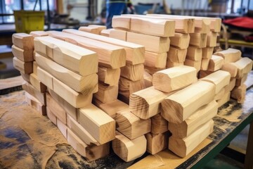 raw wood blocks ready for cricket bat crafting