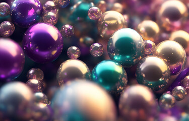 Colorful Shiny Luxury pearls marbles Wallpaper Background