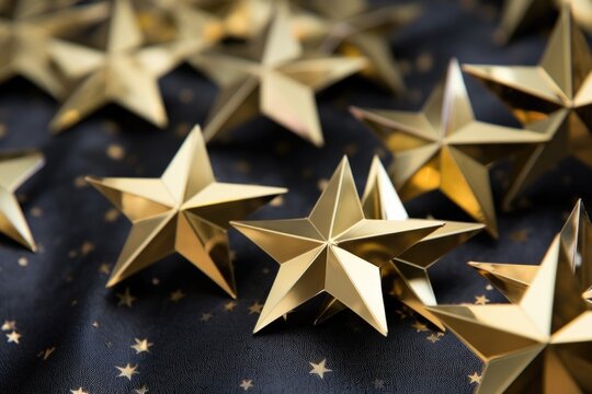 close-up of gilded stars on a deans list certificate