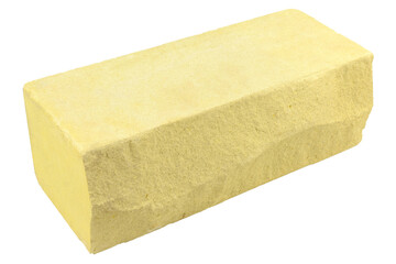 building brick close-up on a white background, brick stone for construction, clay products