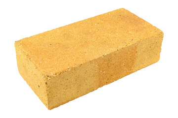 building brick close-up on a white background, brick stone for construction, clay products