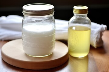 Obraz na płótnie Canvas whisked soap, borax & water: diy laundry detergent