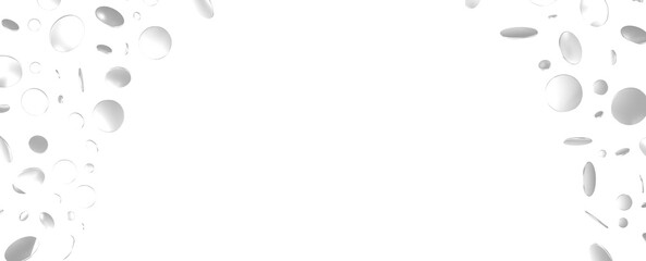 Enchanting Delight: Spectacular 3D Illustration Showcasing Enchanting silver Confetti