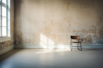 empty room with a single chair