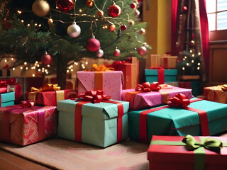 christmas tree and gifts