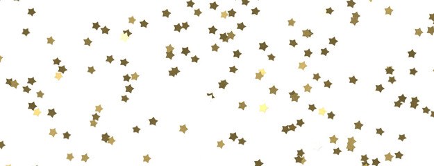 XMAS Stars - Holiday golden decoration, glitter frame isolated -