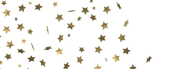Astral Downpour: 3D Illustration Brings a Shower of Gold Stars