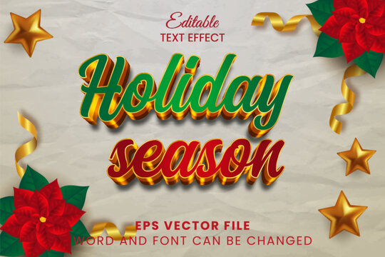 Holiday season 3d editable text effect