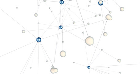 Connecting lines and dots.Big data visualization