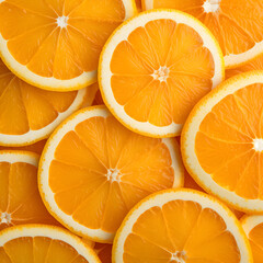 Orange fruity background. Realistic orange texture. tropical pattern, fruit banner. Ai generated
