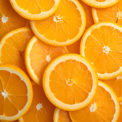 Orange fruity background. Realistic orange texture. tropical pattern, fruit banner. Ai generated