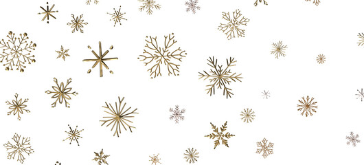 Snowflake Cascade: Mesmerizing 3D Illustration Depicting Descending Christmas Snowflakes