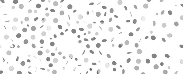 Cascading Splendor: Striking 3D Illustration Showcasing a Dazzling silver Confetti Display