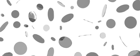 Radiant Revelry: Dynamic 3D Illustration of a Radiating silver Confetti Celebration