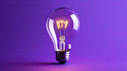 One of 14 incandescent lightbulbs lit on purple surface

