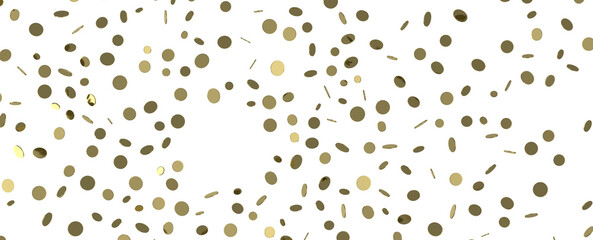 Gold confetti background, isolated on transparent background