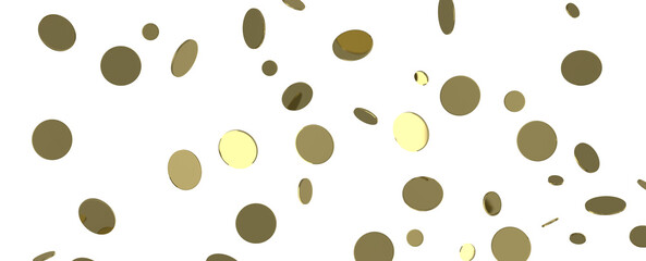 Gold confetti background, isolated on transparent background