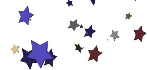 XMAS stars. Confetti celebration, Falling golden abstract decoration for party, birthday celebrate,