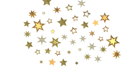 Cascading Christmas Constellations: Brilliant 3D Illustration Showcasing Falling Festive Star Patterns