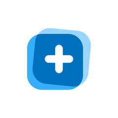 Fototapeta premium Add button flat design vector icon. simple and modern style