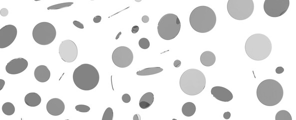 Gilded Festivity: Brilliant 3D Illustration Showcasing a Shower of silver Confetti