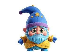 Obraz premium Adorable and charming christmas gnome 3D cartoon character With colorful fur, the gnome with cuteness and holiday spirit on transparent background. Generative Ai.