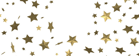 Astral Rhapsody: 3D Illustration Delivers a Captivating Gold Stars Rain